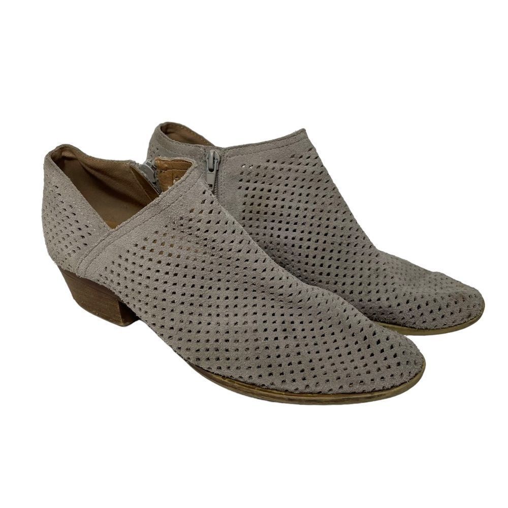Lucky Brand Grey Leather Ankle Booties